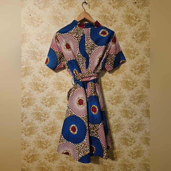African Print Dress BintaRealWax( See Measurements!) Adjustable Waist! - Picture 6 of 12